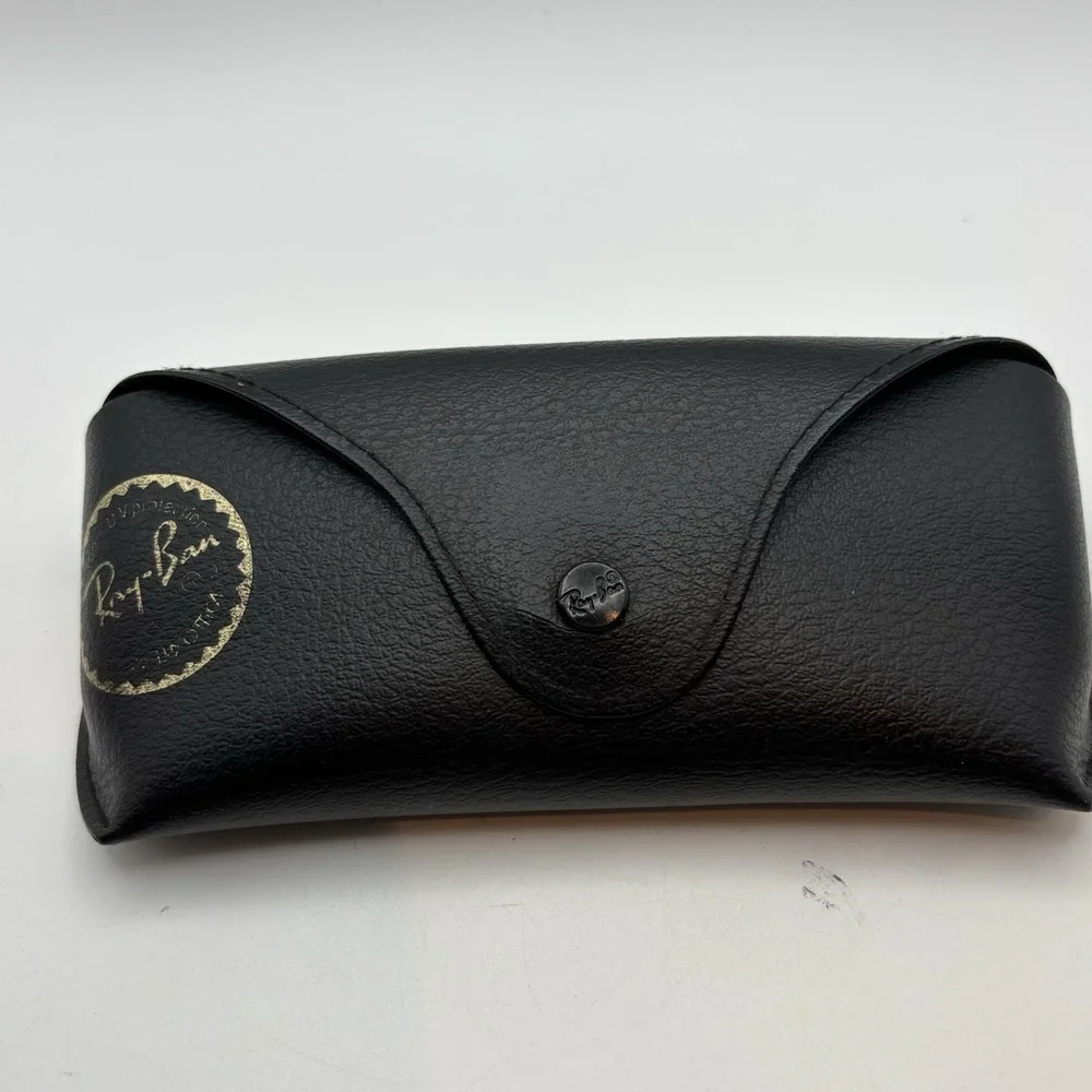 Authentic Ray Ban Slim Black Leather Aviator Eyeglasses / Sunglasses Case‎ Only